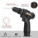 HILDA Home Power Drill 12V Li-Ion-Bohrmaschine mit Ladegerät und Akku, EU-Stecker, Carton Packing, Plastic Packing, Cloth Packing – Bild 4