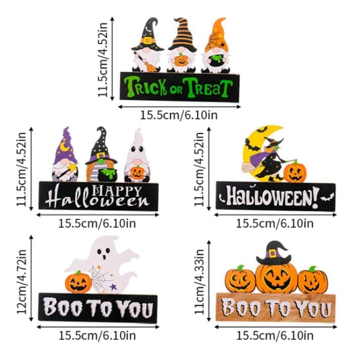 Holzbuchstaben Tischdekoration Halloween Szene Dekoration Requisiten, A Model, B Model, C Model, D Model, E Model – Bild 3