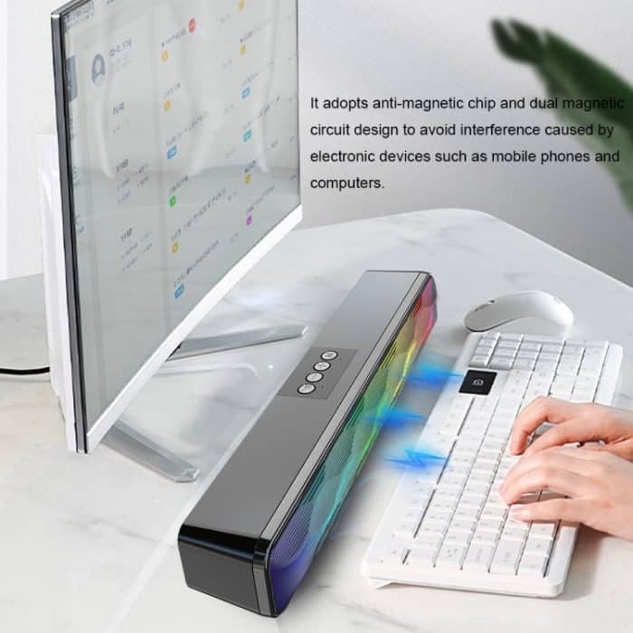 RGB-Bunter Lichteffekt-Desktop-Lang-USB-Wireless-Bluetooth-Lautsprecher, Q6 – Bild 4