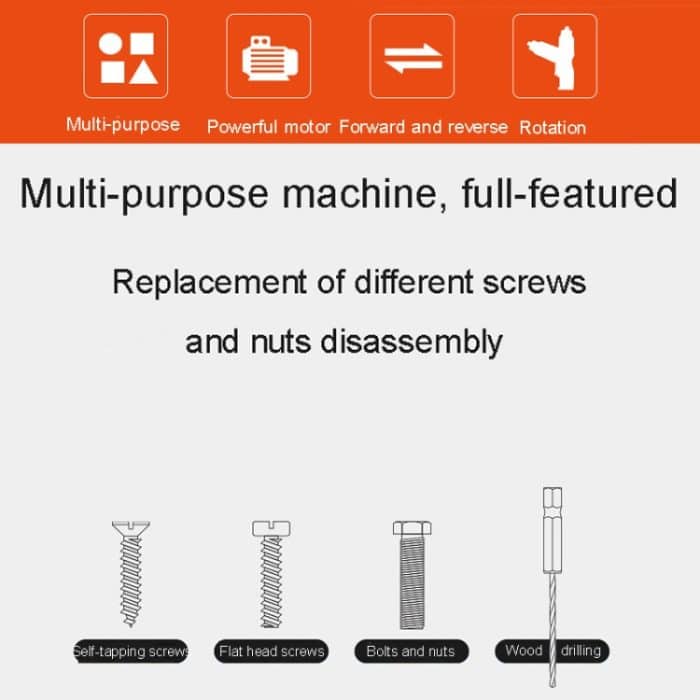 HILDA 47 Teile/Satz Multifunktions-Li-Ion-Schraubendreher Mini-Schraubendreher, 47pcs /Set Black, 47pcs /Set White, 47pcs /Set Orange – Bild 9