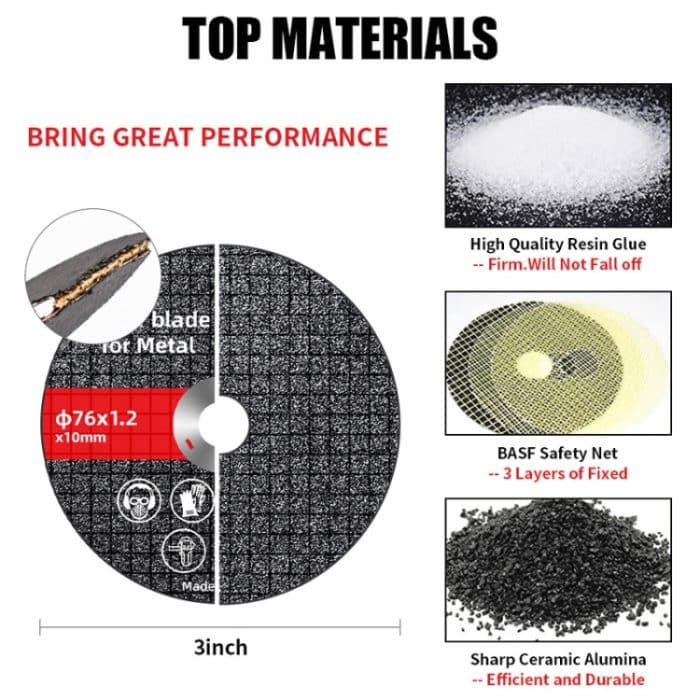 HILDA Grinding Tools Li-Ion-Winkelschleifer-Zubehör, Saw Blade, Grinding Disc, Dry Cutting Blade – Bild 2