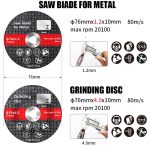 HILDA Grinding Tools Li-Ion-Winkelschleifer-Zubehör, Saw Blade, Grinding Disc, Dry Cutting Blade – Bild 3