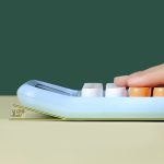 12-stelliger mechanischer Tastaturrechner, Büro-Studenten-Prüfungsrechner-Display, Monochrome Buttons White Black, Monochrome Buttons Pink, Monochrome Buttons Navy Blue – Bild 4