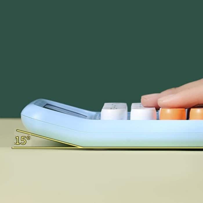 12-stelliger mechanischer Tastaturrechner, Büro-Studenten-Prüfungsrechner-Display, Monochrome Buttons White Black, Monochrome Buttons Pink, Monochrome Buttons Navy Blue – Bild 4