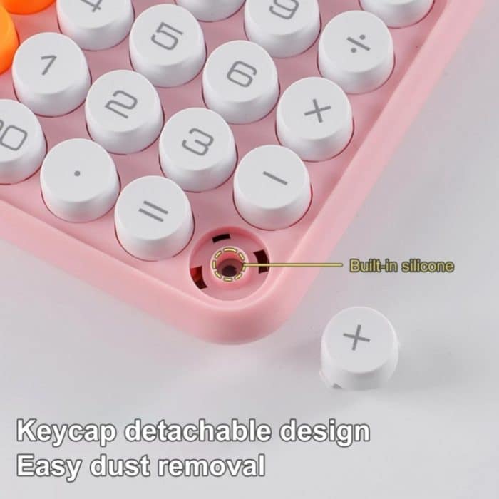 12-stelliger mechanischer Tastaturrechner, Büro-Studenten-Prüfungsrechner-Display, Monochrome Buttons White Black, Monochrome Buttons Pink, Monochrome Buttons Navy Blue – Bild 5