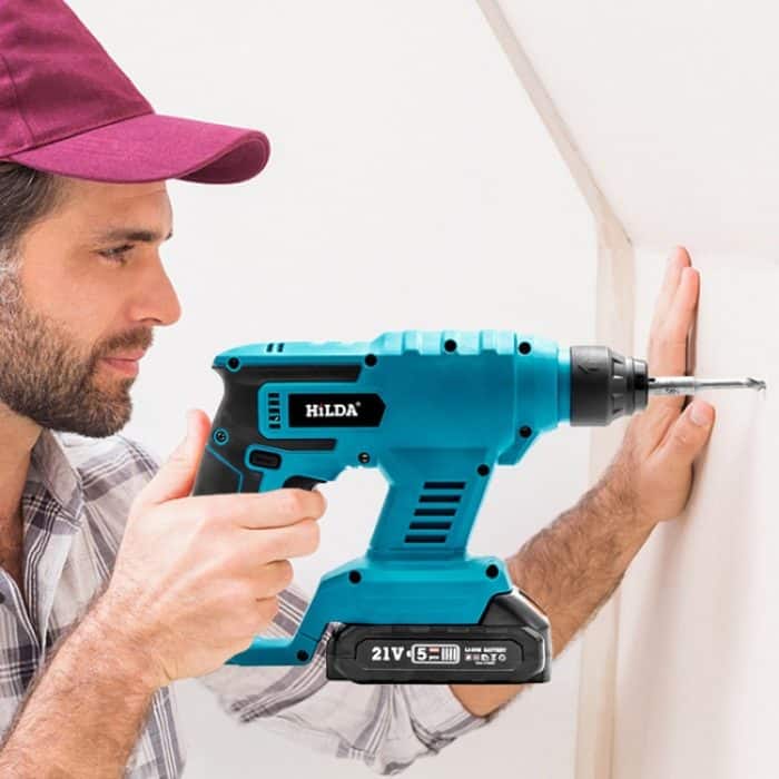 HILDA 12 Stück/Set Li-Ion Power Hammer elektrische Schlagbohrmaschine, 1 Battery+1 Charger EU Plug, 2 Battery+1 Charger EU Plug, 1 Battery+1 Charger US Plug, 2 Battery+1 Charger US Plug – Bild 5