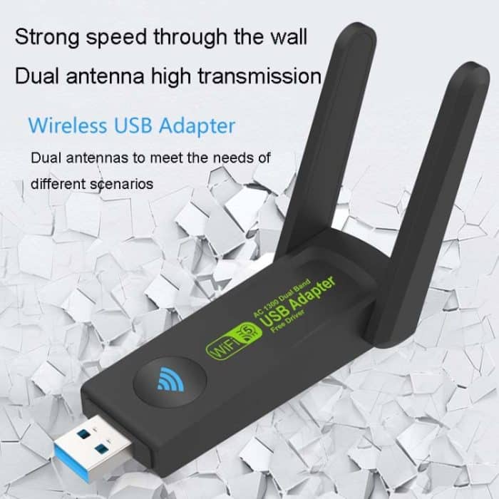 1300 Mbit/s Wireless-Netzwerkkarte Gigabit Dual Band 5G Treiberloser Computer USB-Netzwerkkarte, 600m, 1300m – Bild 3