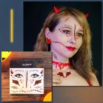 Halloween-Narben-wasserdichter Tattoo-Aufkleber, simulierte Gesicht-Horror-Aufkleber, RM-037, RM-038, RM-039, RM-040, RM-041, RM-042, RM-043, RM-044, RM-045, RM-046