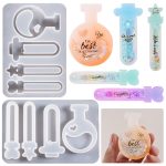 Kristall-Epoxid-Zauberflasche, Silikonform, DIY-Schlüssel, Treibsand-Anhängerform