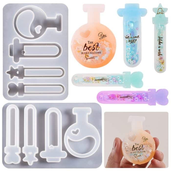 Kristall-Epoxid-Zauberflasche, Silikonform, DIY-Schlüssel, Treibsand-Anhängerform – Bild 1