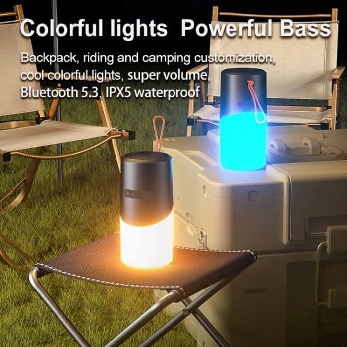 Drahtloser Bluetooth-Lautsprecher mit RGB-Licht, wasserdichtem Stereo-Atmosphärenlicht – Bild 3