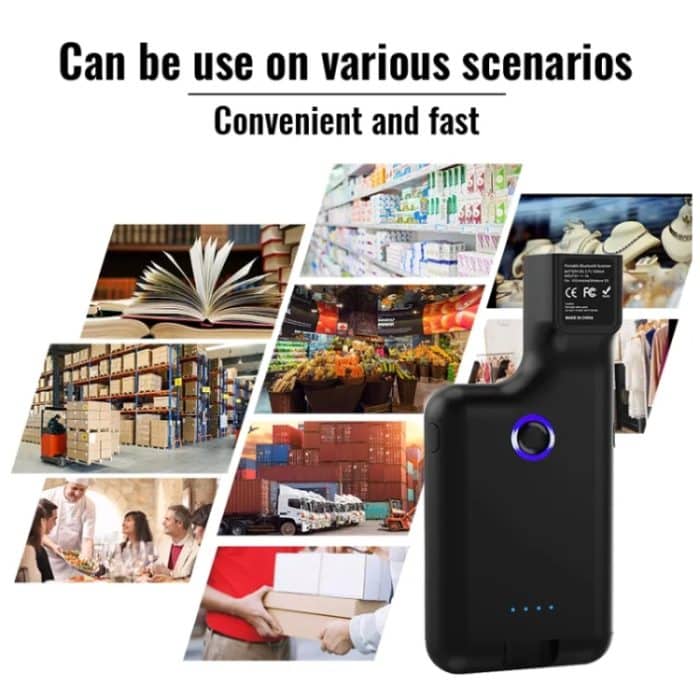 HC101D 2D-Bluetooth-Barcode-Scanner, kabelloser Handy-Barcode-Leser mit hinterem Clip, 2D Middle, 2D Side – Bild 6