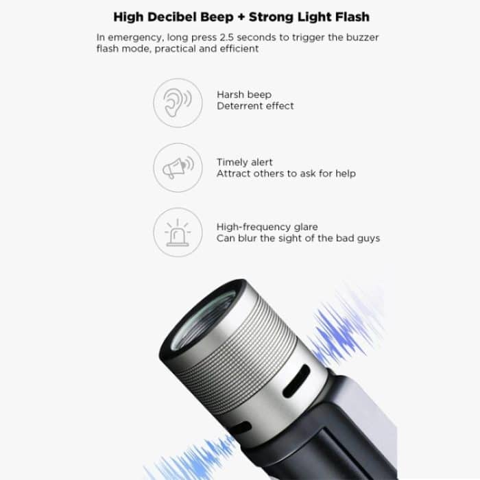 Nextool 6-in-1 Outdoor-Notfall-Taschenlampe, zoombarer Alarm, Camping-Arbeitsleuchte – Bild 8