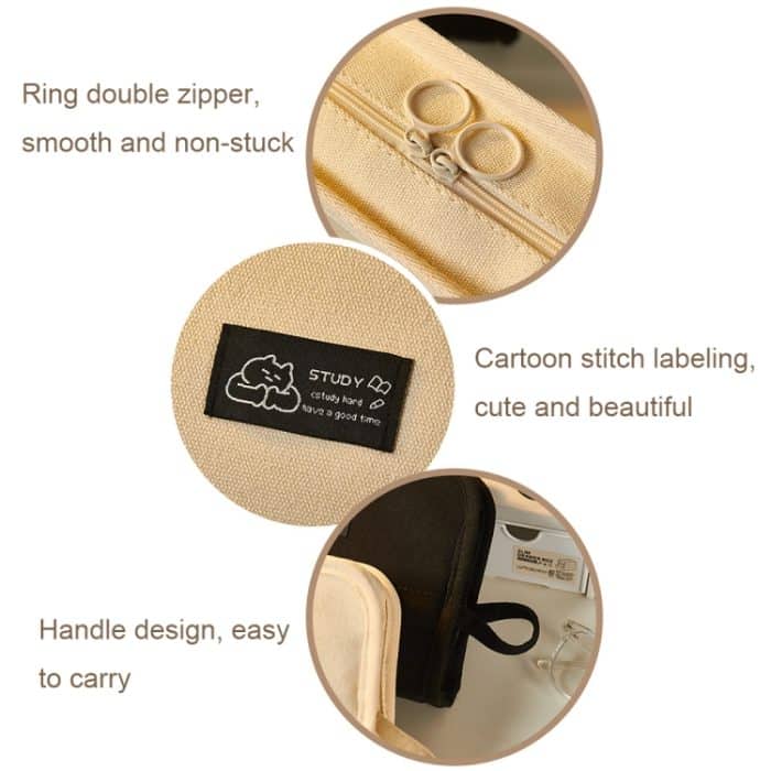 Große Kapazität Leinwand Federmäppchen Student Briefpapier Lagerung Bleistift Box – Bild 4