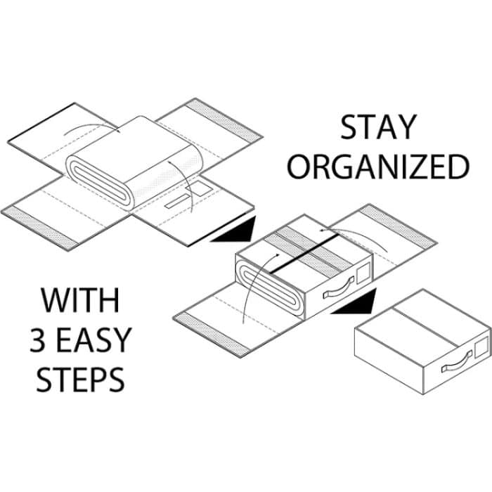 Unterbett-Aufbewahrungstasche, faltbare Aufbewahrungsbox für Kleidung, Decken, Bettbezüge, Beige, Black, Streak – Bild 4