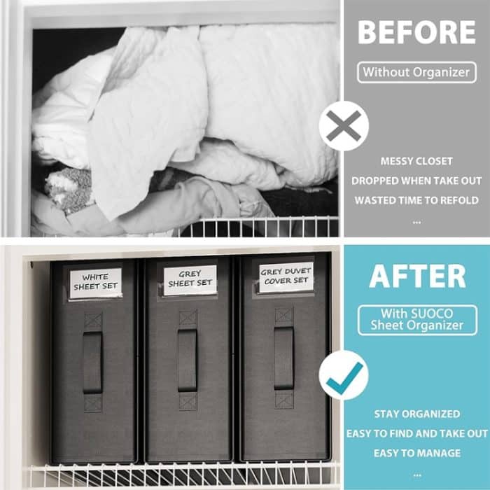 Unterbett-Aufbewahrungstasche, faltbare Aufbewahrungsbox für Kleidung, Decken, Bettbezüge, Beige, Black, Streak – Bild 6