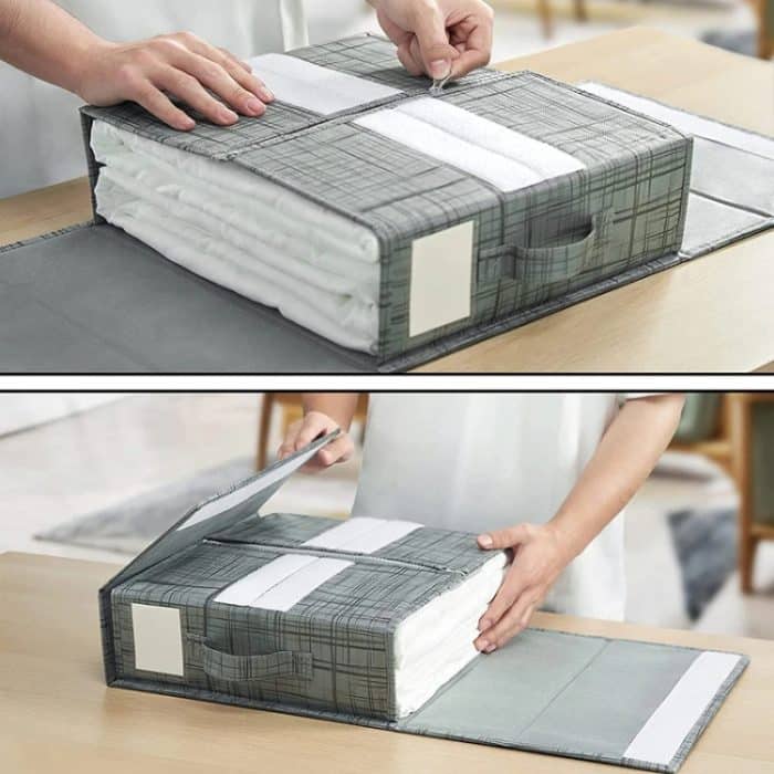 Unterbett-Aufbewahrungstasche, faltbare Aufbewahrungsbox für Kleidung, Decken, Bettbezüge, Beige, Black, Streak – Bild 7