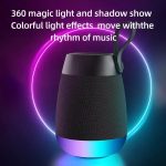 Drahtloser Bluetooth-Stofflautsprecher, zylindrischer wasserdichter Subwoofer mit RGB-Licht – Bild 3