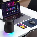 Drahtloser Bluetooth-Stofflautsprecher, zylindrischer wasserdichter Subwoofer mit RGB-Licht – Bild 8