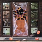 Halloween-Kranz-Fensteranhänger aus Stoff, zum Aufhängen an der Tür mit Spinnenmotiv – Bild 2