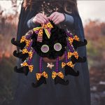Halloween-Kranz-Fensteranhänger aus Stoff, zum Aufhängen an der Tür mit Spinnenmotiv – Bild 6