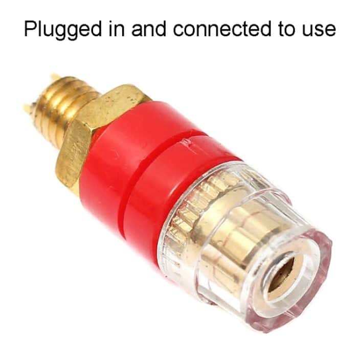 Kleiner transparenter Kupfer-Audiosäulen-M6-Kristall-Bananenhalter-Klemmenblock, Red – Bild 3