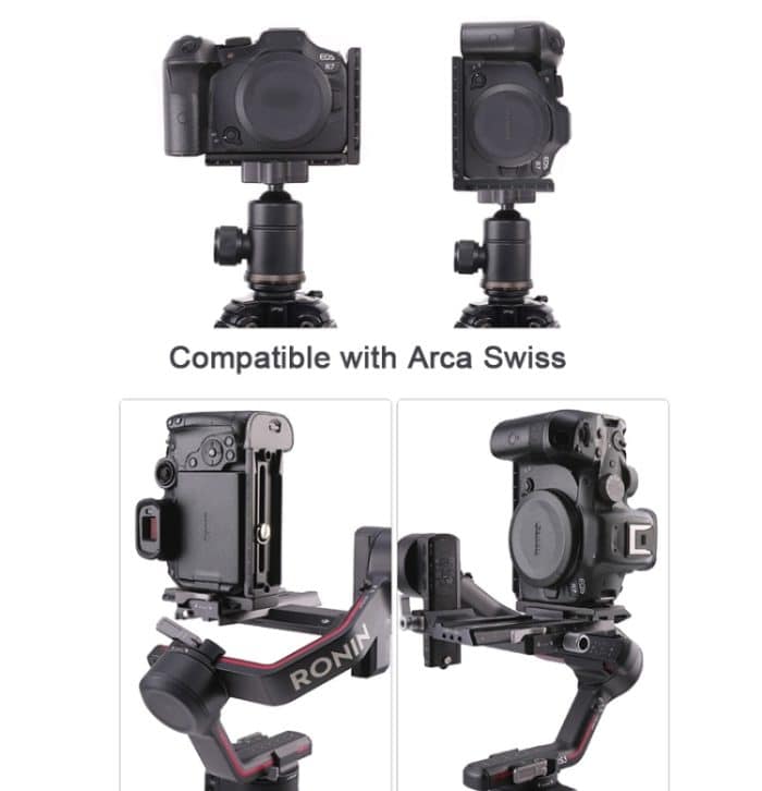 JLWIN Schnellwechselplatte L-Halterungsplatte für DJI Ronin RS2 RSC2 RS3 Gimbal-Stabilisator – Bild 5