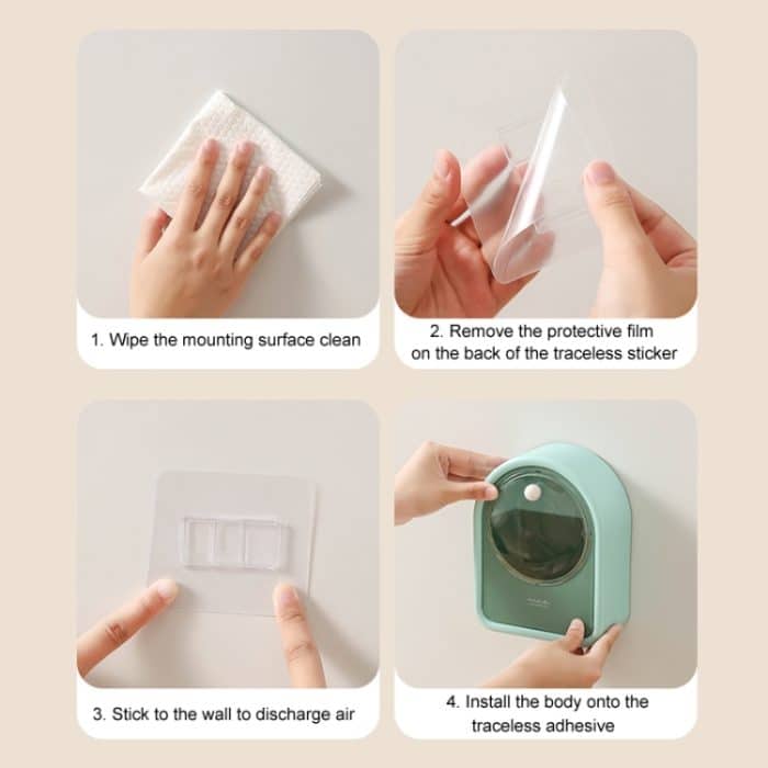 Wandmontierte, aufklappbare Aufbewahrungsbox für Wattestäbchen, Kosmetikbox – Bild 9