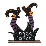 Halloween-Dekorationen, Hexengeist, bemalte Holzornamente, Party-Dekorations-Requisiten, Witch Leg, Witch Boots, Broom Witch, Purple Witch, Ghost