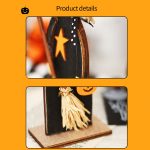 Halloween-Dekorationen, Hexengeist, bemalte Holzornamente, Party-Dekorations-Requisiten, Witch Leg, Witch Boots, Broom Witch, Purple Witch, Ghost – Bild 3