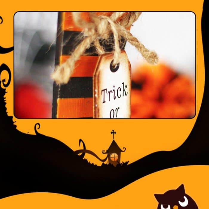 Halloween-Dekorationen, Hexengeist, bemalte Holzornamente, Party-Dekorations-Requisiten, Witch Leg, Witch Boots, Broom Witch, Purple Witch, Ghost – Bild 4