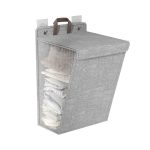 Faltbarer Wäschekorb zum Aufhängen, Organizer für schmutzige Kleidung mit Deckel, Gray  45 x 35 x 10cm, Beige 45 x 35 x 10cm, Gray  56 x 39 x 13cm, Beige 56 x 39 x 13cm – Bild 2