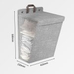 Faltbarer Wäschekorb zum Aufhängen, Organizer für schmutzige Kleidung mit Deckel, Gray  45 x 35 x 10cm, Beige 45 x 35 x 10cm, Gray  56 x 39 x 13cm, Beige 56 x 39 x 13cm – Bild 10