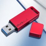 Lenovo Thinkplus TU100 USB3.1 Hochgeschwindigkeits-Flash-Laufwerk Mini-USB-Speicherplatte mit Metallstecker und Kappe, TU100 128G(Red)