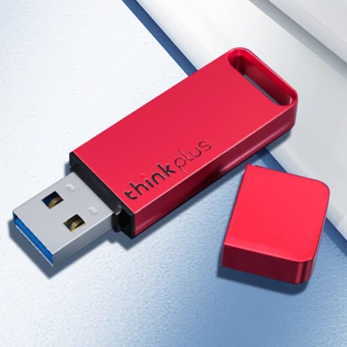TBD0604140301A.jpg Lenovo Thinkplus TU100 USB3.1 Hochgeschwindigkeits-Flash-Laufwerk Mini-USB-Speicherplatte mit Metallstecker und Kappe, TU100 128G(Red) – Bild 1
