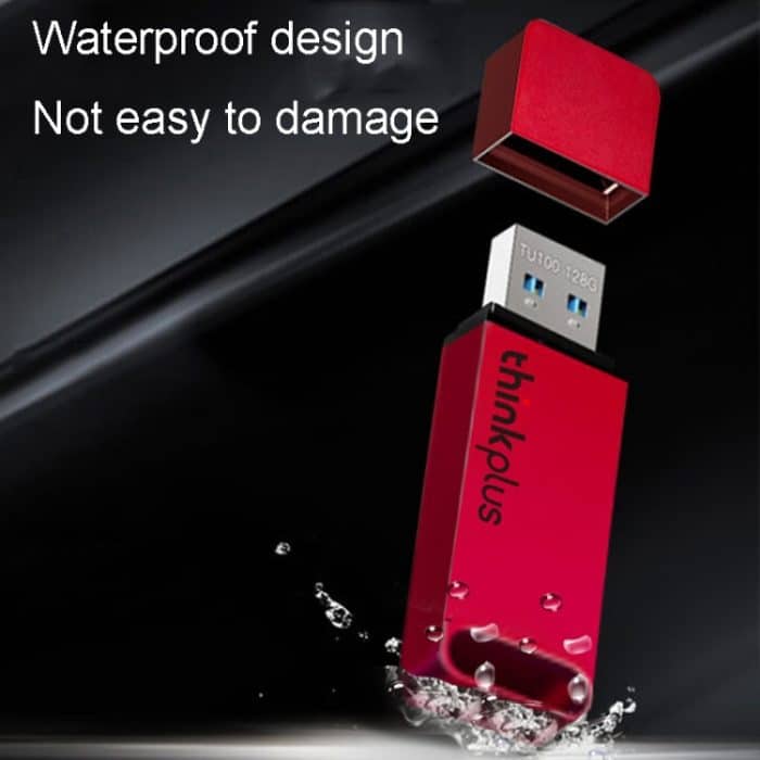 Lenovo Thinkplus TU100 USB3.1 Hochgeschwindigkeits-Flash-Laufwerk Mini-USB-Speicherplatte mit Metallstecker und Kappe, TU100 128G(Red) – Bild 7
