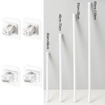 Backfarbe No Punch Curtain Teleskopstangenhaken Stützhalterung, 30cm-50cm, 40cm-70cm, 55cm-90cm, 60cm-110cm, White Hook 2pcs/set, Transparent Hook 2pcs/set – Bild 2