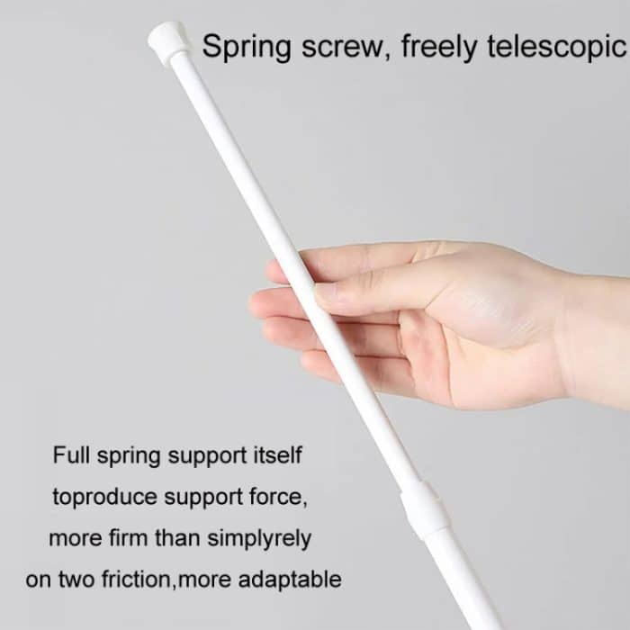 Backfarbe No Punch Curtain Teleskopstangenhaken Stützhalterung, 30cm-50cm, 40cm-70cm, 55cm-90cm, 60cm-110cm, White Hook 2pcs/set, Transparent Hook 2pcs/set – Bild 4