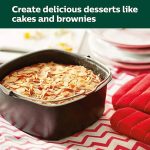 Für quadratische 3,8–8qt Luftfritteuse, quadratisches, antihaftbeschichtetes Kuchenkorb-Backblech, 7inch With Ear, 8inch With Ear – Bild 5