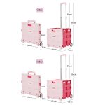 Tragbarer, zusammenklappbarer Einkaufswagen aus Kunststoff, kleiner Einkaufswagen für den Lebensmitteleinkauf, Two Wheels Dark Blue, Two Wheels Green, Two Wheels Rose Pink, Universal Wheel Pink, Universal Wheel Black, Universal Wheel Green... – Bild 11