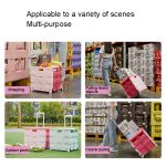 Tragbarer, zusammenklappbarer Einkaufswagen aus Kunststoff, kleiner Einkaufswagen für den Lebensmitteleinkauf, Two Wheels Dark Blue, Two Wheels Green, Two Wheels Rose Pink, Universal Wheel Pink, Universal Wheel Black, Universal Wheel Green... – Bild 10