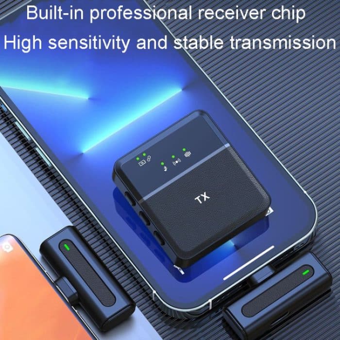 Drahtloses Lavalier-Mikrofon, Eins-zu-Eins-Live-Aufnahme, Mikrofone mit Geräuschunterdrückung, Type-C, 8 Pin – Bild 3