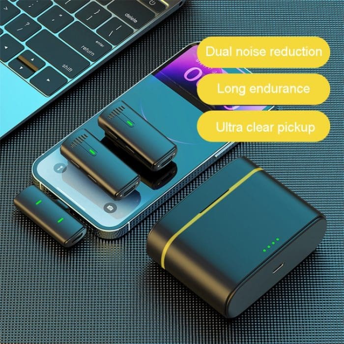 Ein bis zwei kabellose Lavalier-Mikrofone für Außenaufnahmen mit Geräuschunterdrückung, Type-C, 8 Pin – Bild 3