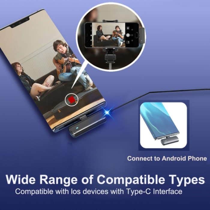 Ein bis zwei kabellose Lavalier-Mikrofone für Außenaufnahmen mit Geräuschunterdrückung, Type-C, 8 Pin – Bild 6