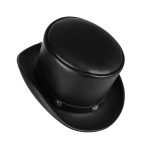 Retro-Stil, PU-Leder, runde Oberseite, magischer Hut, Gentleman-Party-Schleifenhut, FHT059BN, One Size – Bild 8