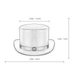 Retro-Stil, PU-Leder, runde Oberseite, magischer Hut, Gentleman-Party-Schleifenhut, FHT059BN, One Size – Bild 6