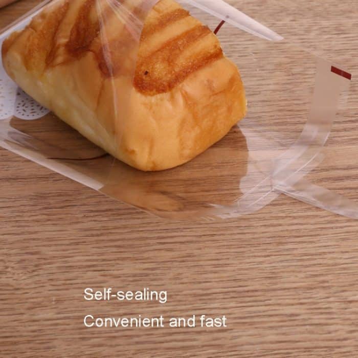 Selbstklebende Keksbeutel mit weißer Spitze und Schleife, Backverpackung, 100pcs /Pack 7x7cm, 100pcs /Pack 10x10cm, 100pcs /Pack 15x15cm – Bild 3