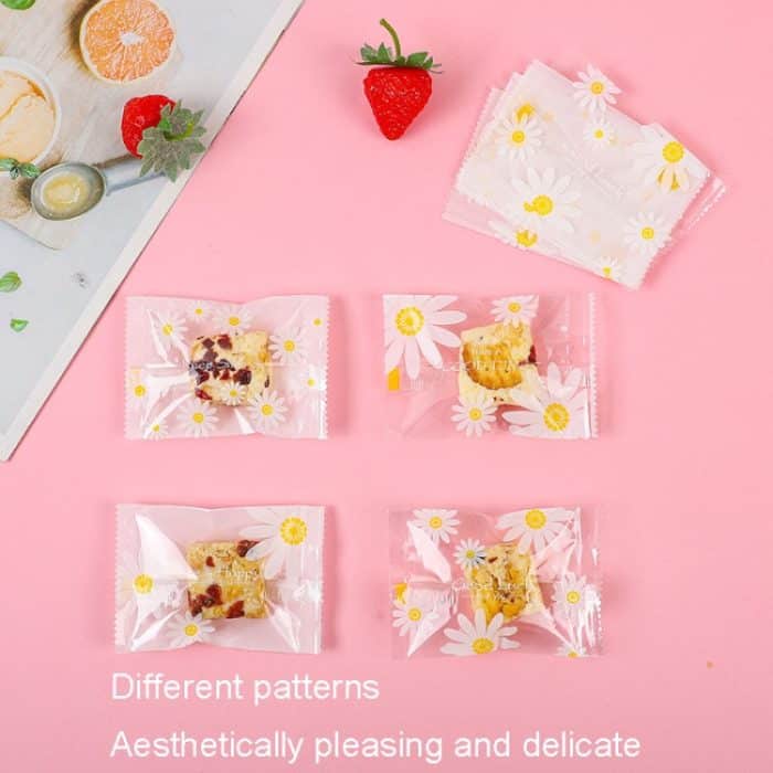 Keksverpackungsbeutel mit Gänseblümchenmuster, maschinenverschließbare Snackbeutel, 100pcs /Pack 4x9.5cm, 100pcs /Pack 5.5x8.5cm, 100pcs /Pack 7x10cm, 100pcs /Pack 9x11.5cm, 100pcs /Pack 10x13.5cm, 100pcs /Pack 11x15cm – Bild 5