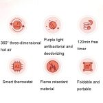 YM-102 Smart Home Timing UV-Lila-Licht-Sterilisations- und Desodorierungstrockner Tragbarer Schuhtrockner, US Plug, EU Plug – Bild 3