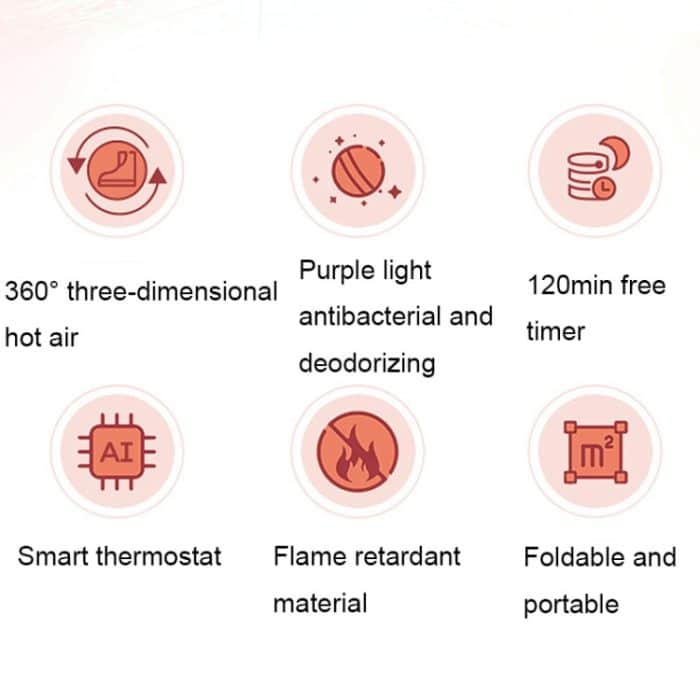 YM-102 Smart Home Timing UV-Lila-Licht-Sterilisations- und Desodorierungstrockner Tragbarer Schuhtrockner, US Plug, EU Plug – Bild 3